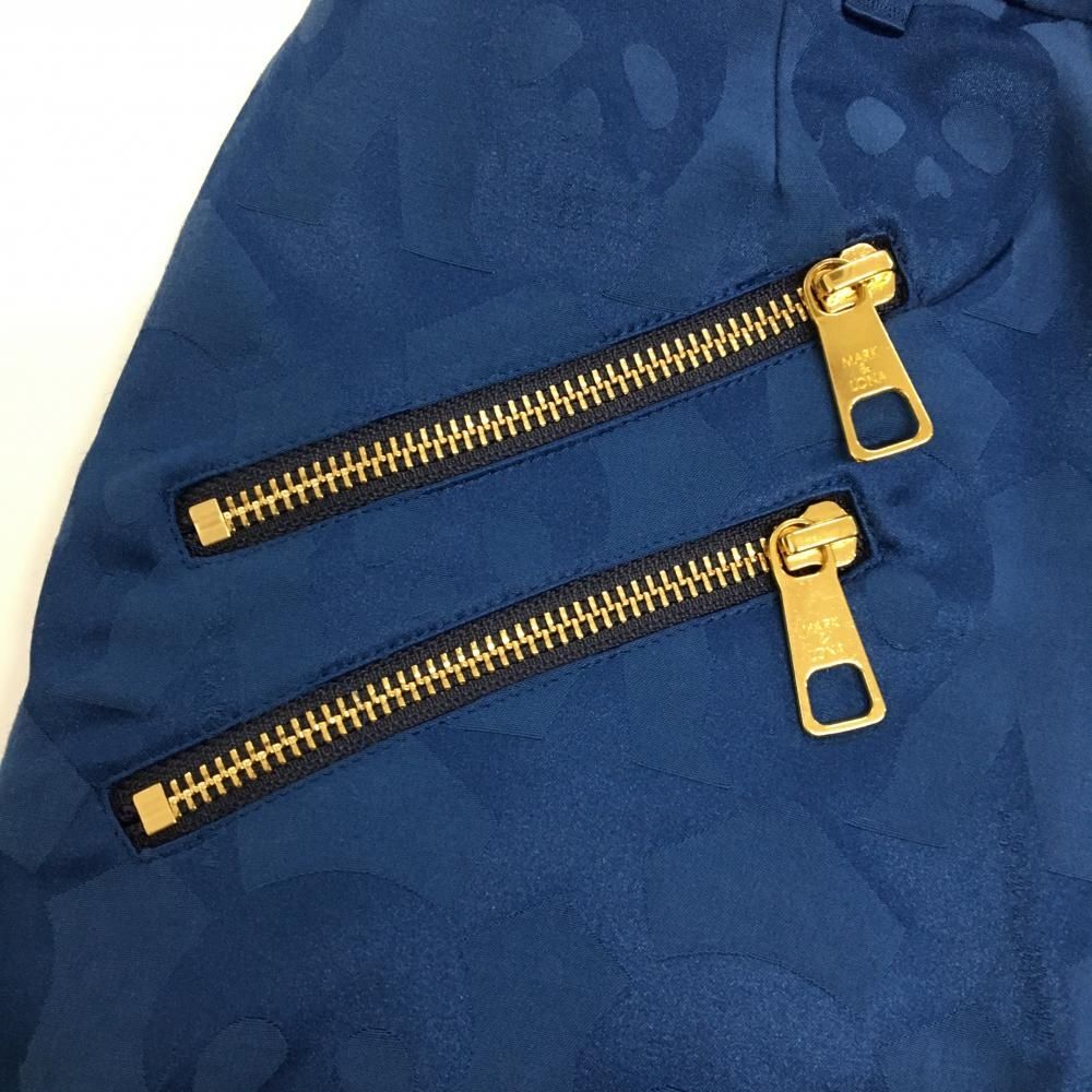 超 マークアンドロナ スカート ネイビー スカル 星総柄地模様 裏起毛 レディース S ゴルフウェア MARK＆LONA LLC-HASEGAWATOSO_COM