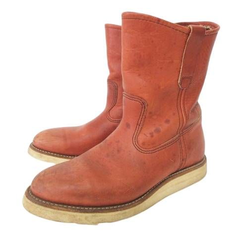 レッドウィング REDWING 90s 緑犬タグ ペコス ブーツ レザー  USA製 ワークブーツ 8 26cm 茶 ブラウン