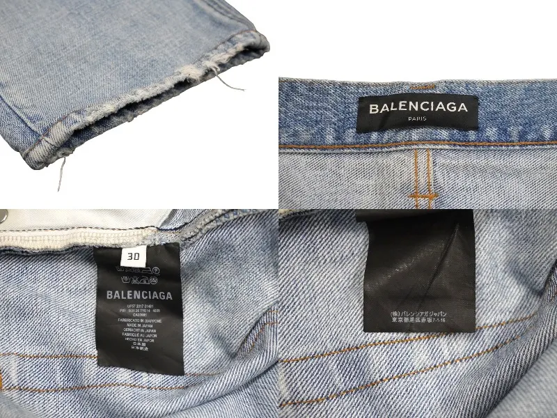 BALENCIAGA バレンシアガ デニムパンツ 3WAY 18SS ブルー コットン ...