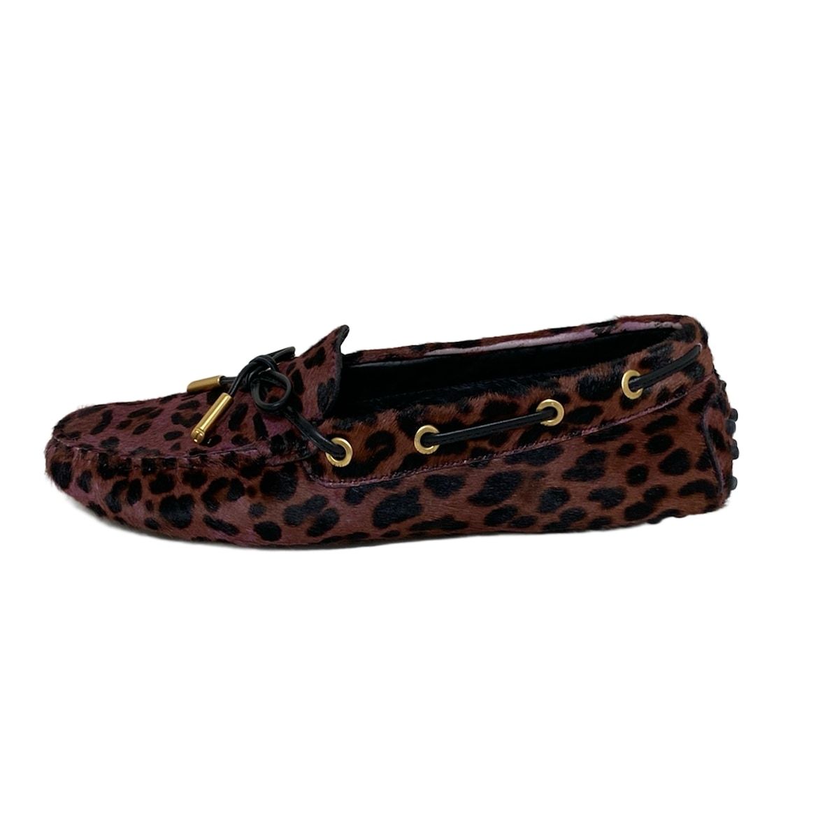 TOD S トッズ ドライビングシューズ 36 レディース - パープル×黒 リボン
