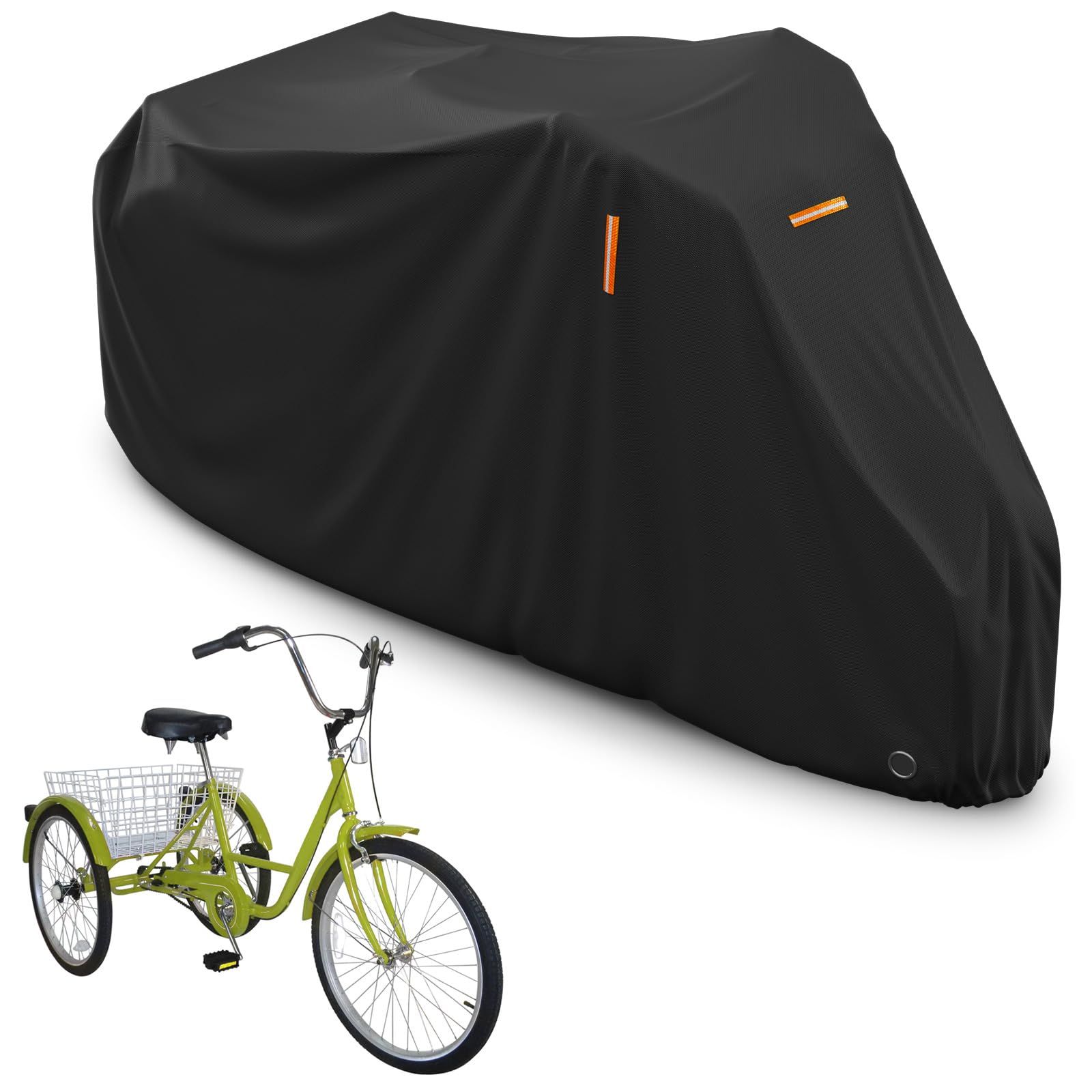 STARTWO 大人用三輪車カバー 電動三輪車カバー 自転車カバー 屋外収納 防水 防風 自転車カバー 防塵バイクカバー ブラック 