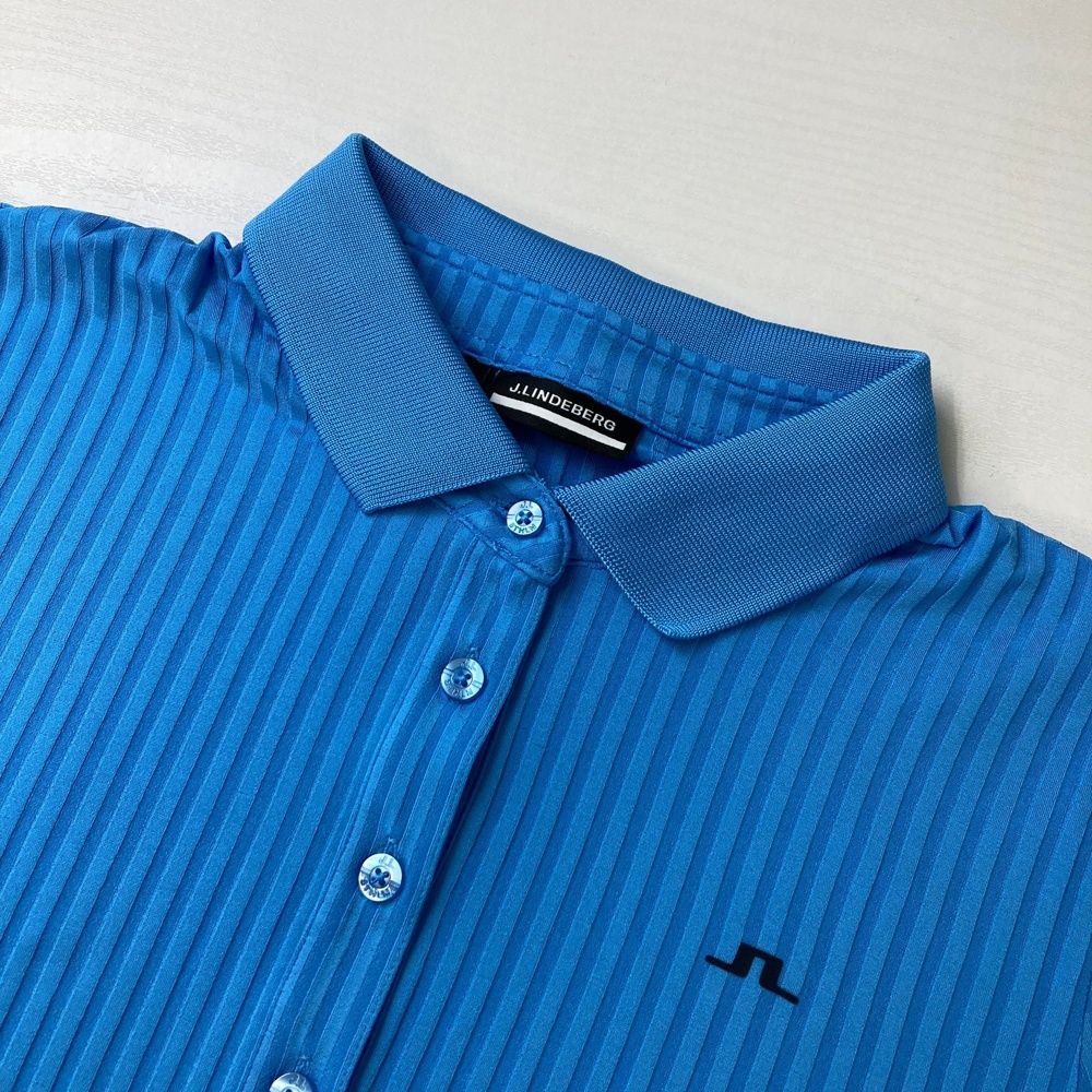 サイズ：L J.LINDEBERG ジェイリンドバーグ 半袖ポロシャツ ブルー系