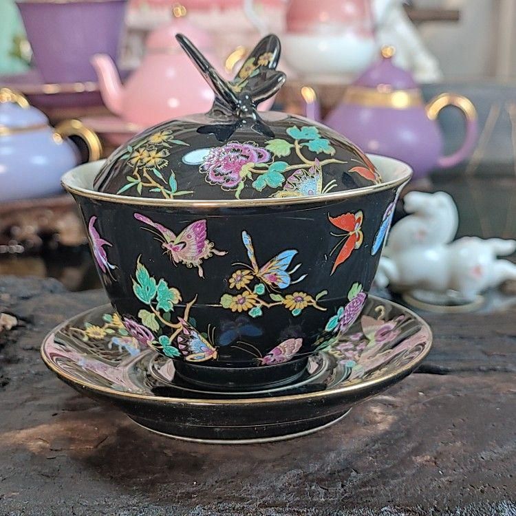 新品】景徳鎮 元青花磁器魚藻紋懸停二才蓋碗 茶碗