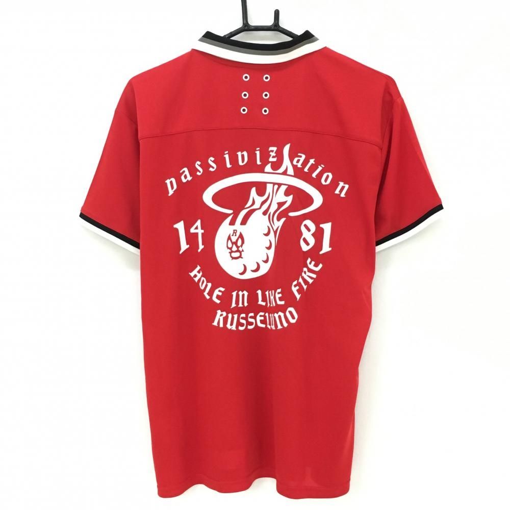 ☆特価☆【美品】ラッセルノ 半袖ポロシャツ レッド×白 ルチャマスク