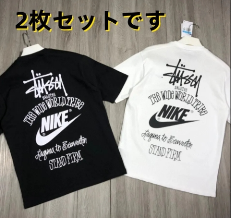 新品 特価値 Nike x stussy ステューシー ダイス Tシャツ 男女兼用 2枚