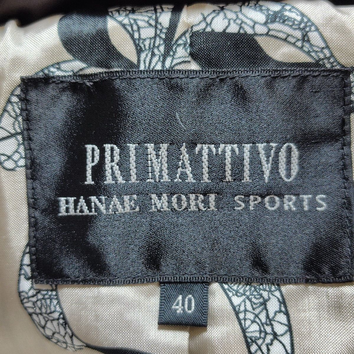 HANAE MORI(ハナエモリ) ダウンコート サイズ40 M レディース - ダークグレー×黒 長袖/PRIMATTIVO HANAE MORI  SPORTS/冬 - メルカリ