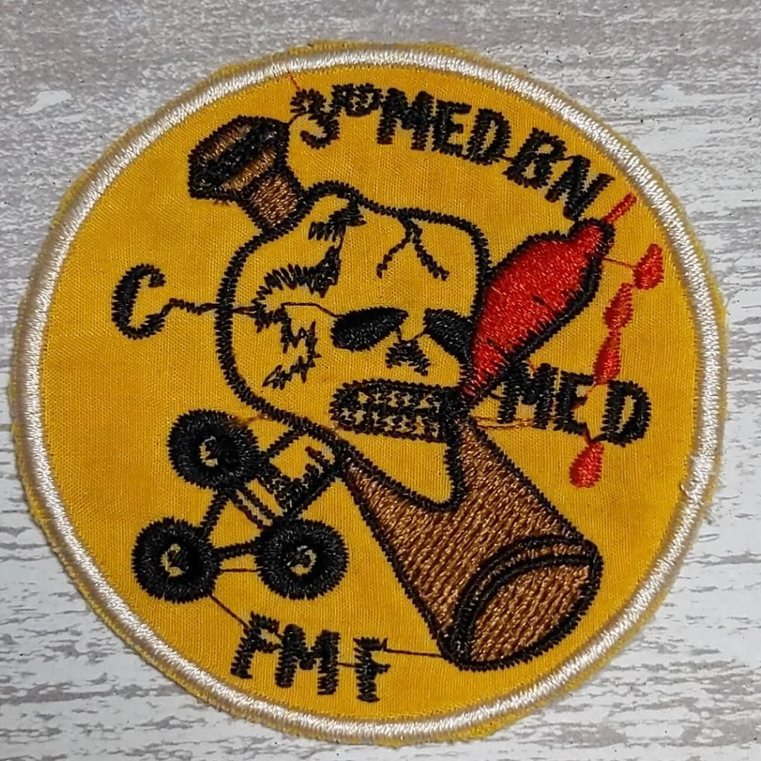 DC47 スカル ドクロ 骸骨 ベトナム 戦争 ワッペン 3rd MEDBN FMF 人気