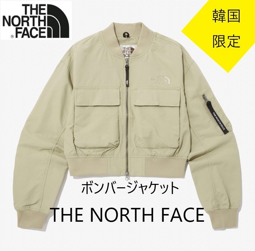 新品 未使用 THE NORTH FACE WHITE LABEL ザ ノースフェイス ホワイトレーベル レディース ボンバー ジャケット アウター  ベージュ ミリタリー ニールトン カジュアル ショート丈 かわいい 韓国 韓国アパレル 春