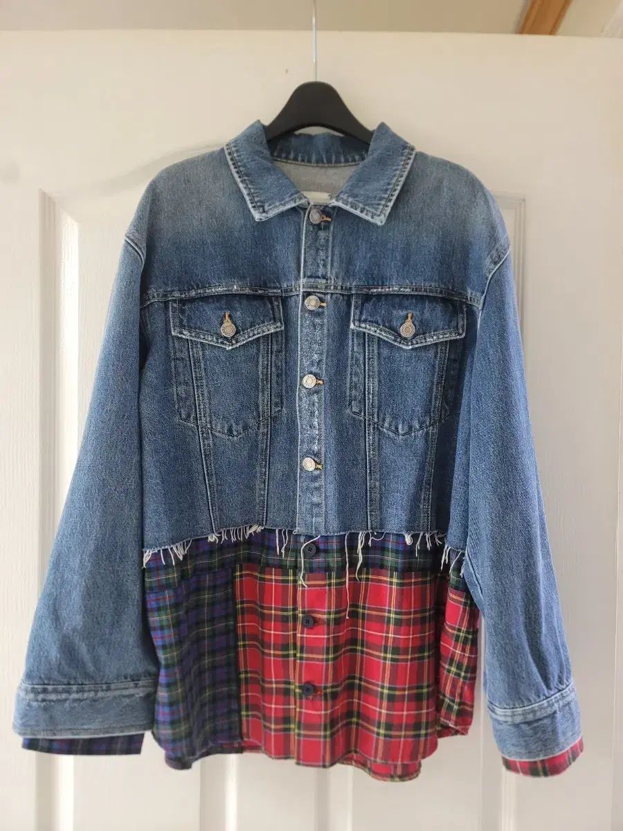 SJYP チェックミックス デニムジャケット