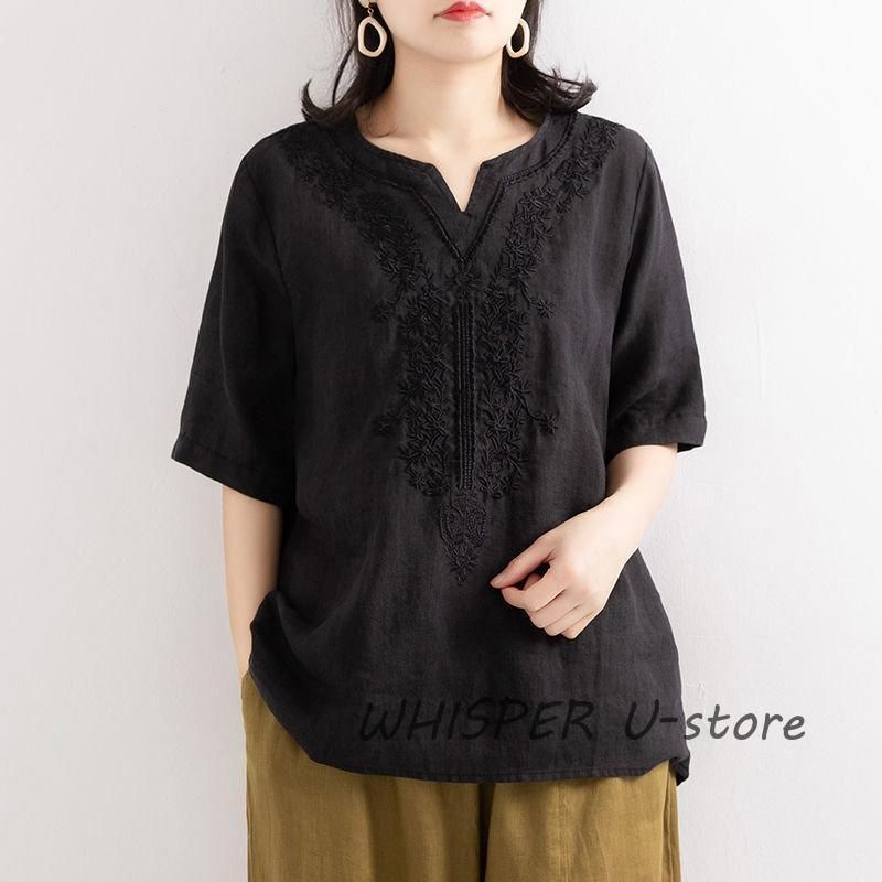 リネンシャツ ブラウス レディース 夏 半袖 リネンブラウス トップス 無地 前開き 綿麻 Tシャツ 無地 シンプル 前後差 カジュアル 体型カバー きれいめ リネンシャツ ブラウス レディース 夏 半袖 リネンブラウス