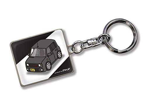 ブラック [MKJP] カスタムキーホルダー スズキ ラパン SS HE21 ベース：ブラック 車カラー：ブラック