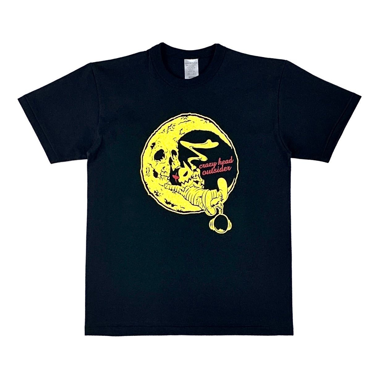 OUTSIDER アウトサイダー CRAZY HEAD クレイジーヘッド 三日月 MOON ムーン キャラクター Tシャツ S M L XL ミリタリー バイカー ワーク ストリート グラフィック 日本製 タイト スリム ビッグ オーバ