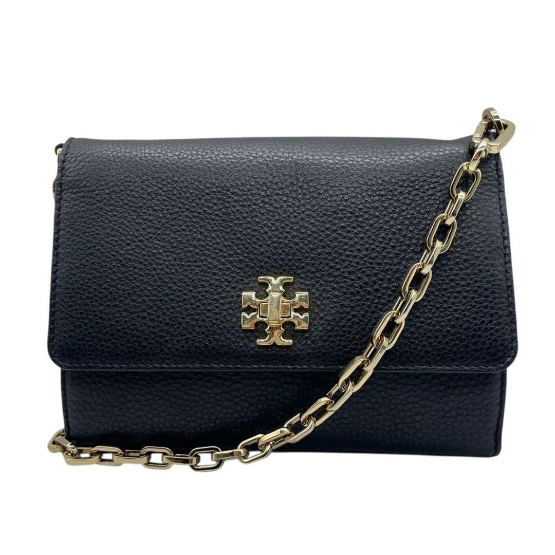 トリーバーチ ショルダーバッグ 肩掛け レザー 黒 ブラック 金具ロゴ チェーン Tory Burch - トリーバーチ Tory Burch チェーン ロゴ カバン