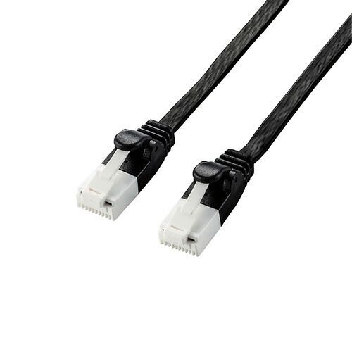 5個セット エレコム LANケーブル|CAT6A準拠|爪折れ防止|フラット|5.0m|ブラック LD-GFAT|BK50X5