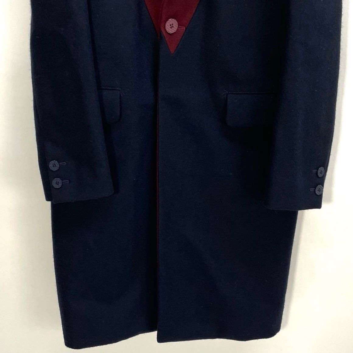 新品☆8L紺系9分丈テーパードパンツスーツストレッチお仕事フォーマル