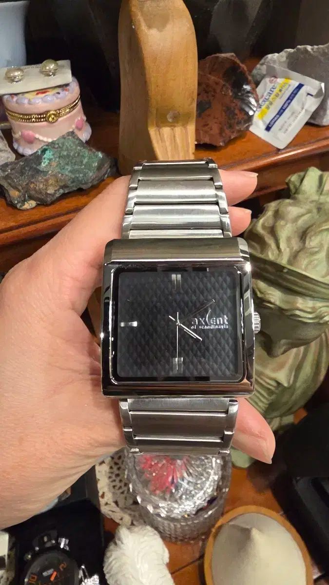 ヴィンテージ アクセント Axcent スチール スクエア 腕時計