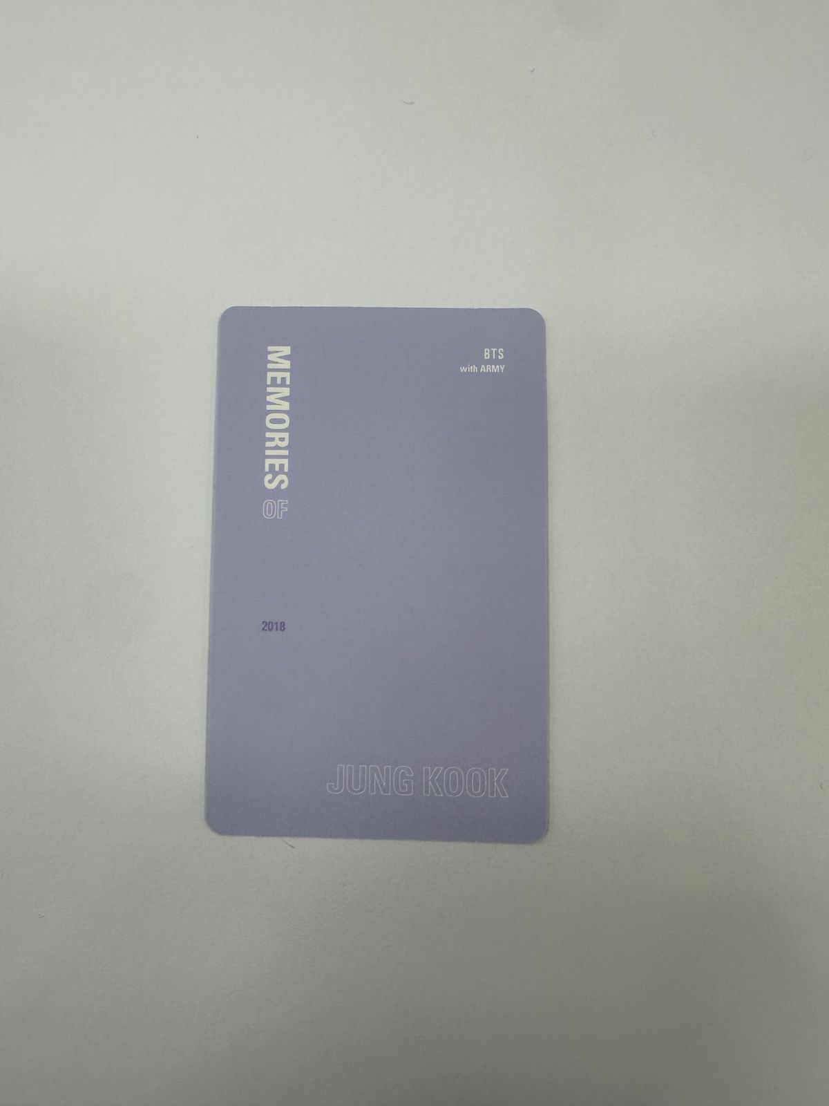 BTS MEMORIES 2018 Blu-ray JUNG KOOK トレカ BTS Memories of 2018 JUNGKOOK official photocard Bluray