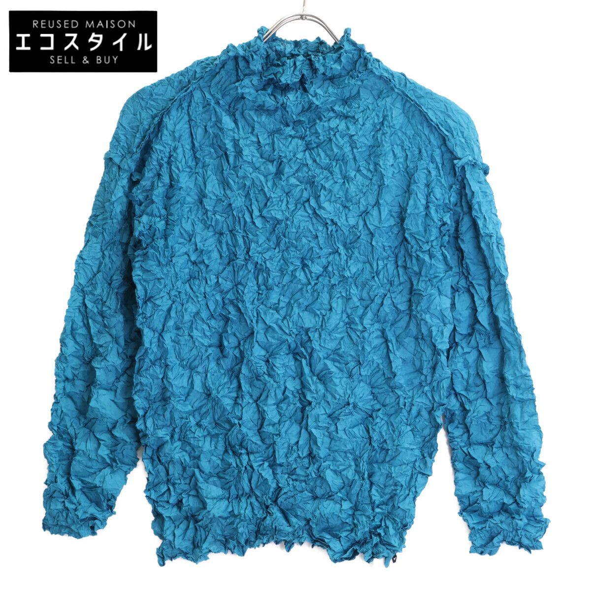 MeISSEYMIYAKE ミーイッセイミヤケ 22AW MI24-FJ532 ﾌﾞﾙｰ ﾒﾚﾝｹﾞ ﾄｯﾌﾟｽ 表記なし