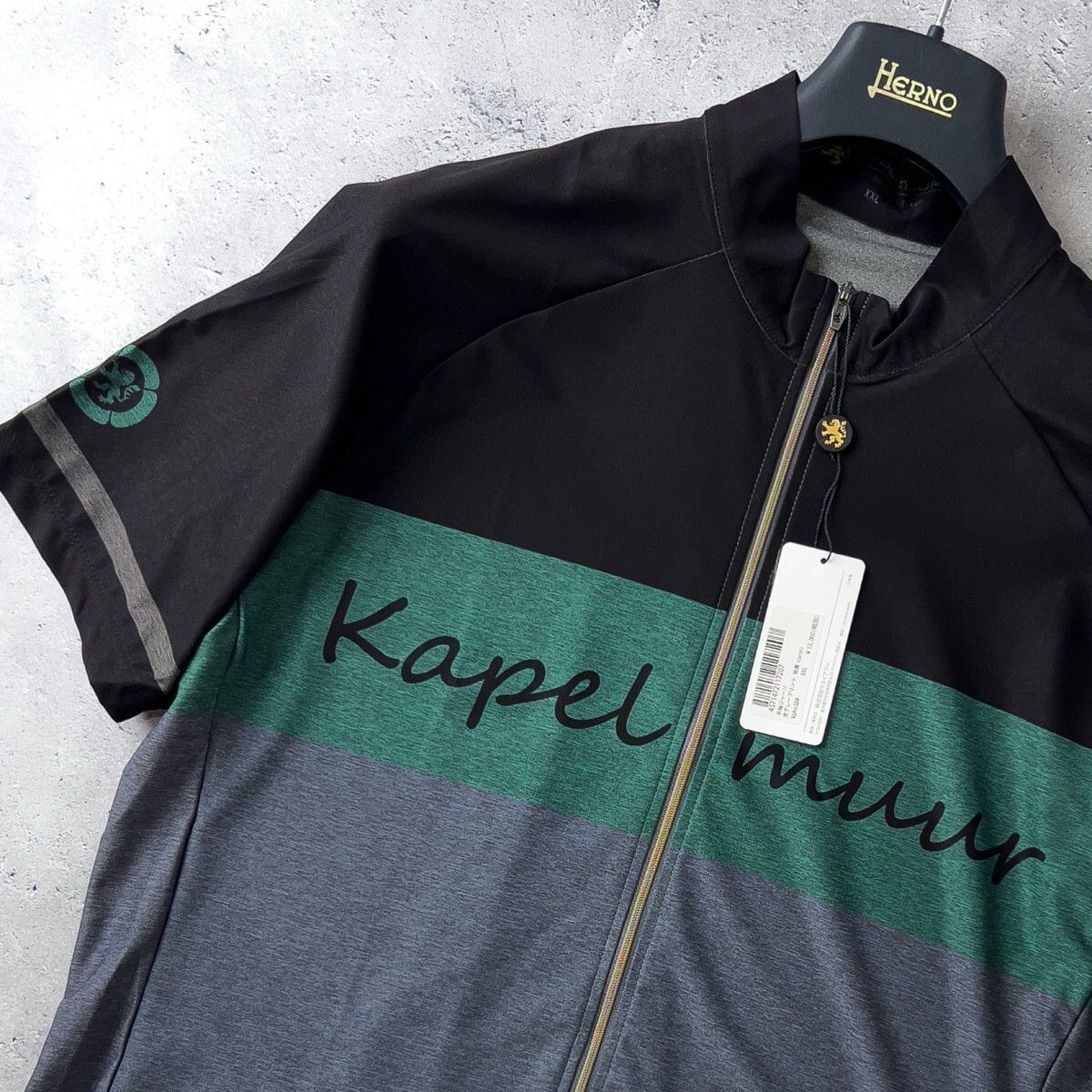 カペルミュール KAPELMUUR 吸汗速乾 ストレッチ 半袖 サイクル ジャージ トップス メンズ XXL 黒 サイクルウェア 自転車