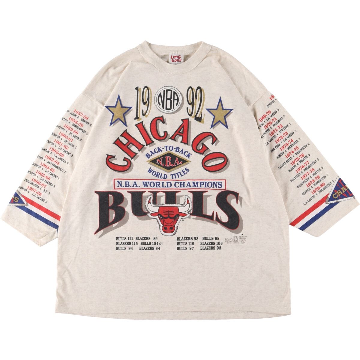 古着 90年代 Long Gone NBA CHICAGO BULLS シカゴ ブルズ 七分袖 ロゴプリントTシャツ USA製 メンズXL ヴィンテージ/eaa457853  - メルカリ