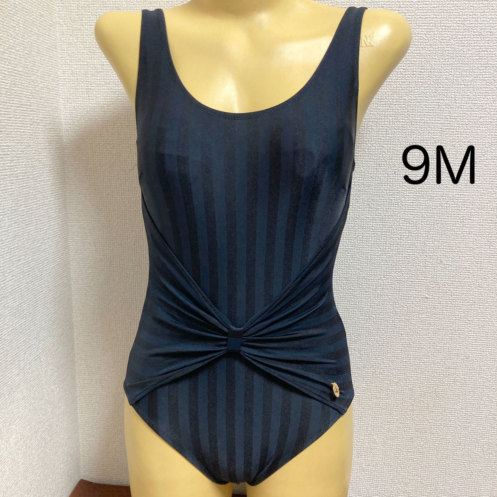 Mizuno青いストライプの競泳水着 Lサイズ Mizuno 競泳用高速水着 青