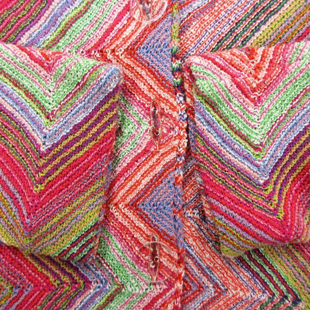 美品 Vintage MISSONI ミッソーニ 総柄 幾何学柄 ニット カーディガン ジャケット ジグザグ柄 サイズ42 M ピンク レディース 【中古】 美品 Vintage MISSONI ミッソーニ 総柄 幾何学柄 ニット