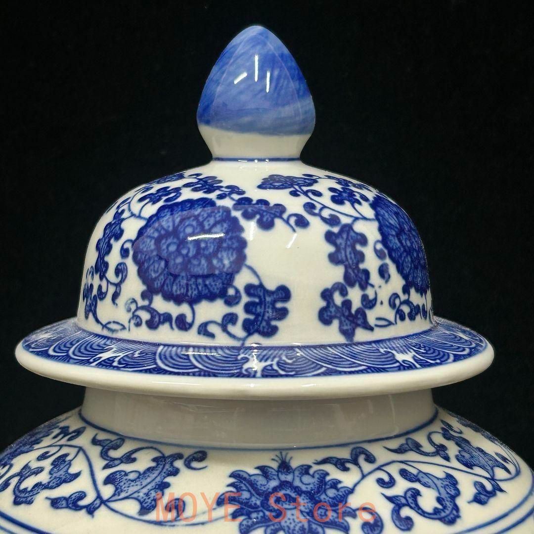 清乾隆青花磁器龍紋将軍缶 景徳鎮 陶磁器 装飾品 現代工芸品