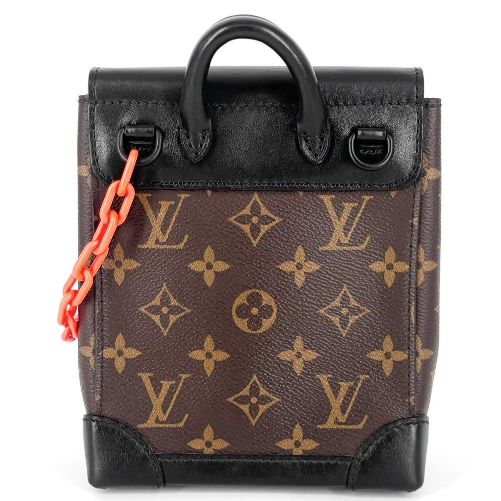 ルイヴィトン 2WAY メンズ LVフレンド スティーマー XS ハンドバッグ ショルダーバッグ 肩掛け 斜め掛け ヴァージルアブロー LOUIS VUITTON M80327 モノグラムマカサー ブラウン 茶 ブラック 黒 ブラック金具 品