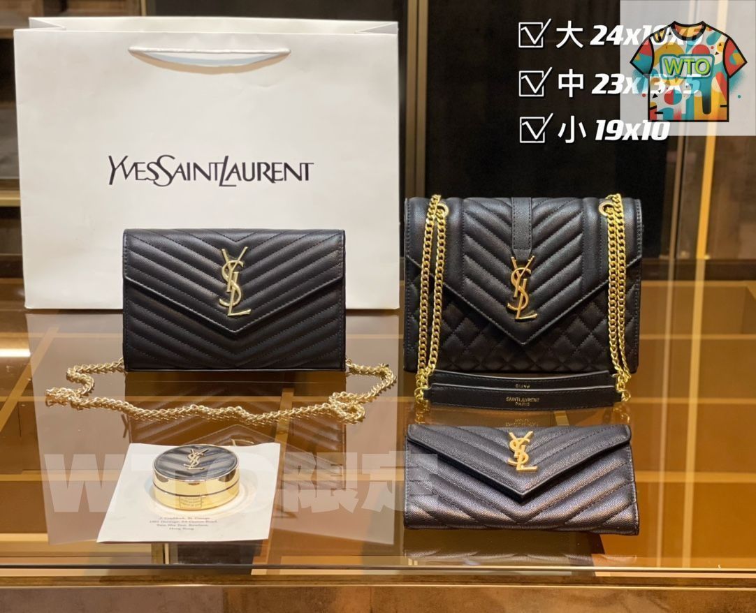 イヴ・サンローラン新品未使用３点set♡ 実物の画像 YSL サンローラン ショルダーバッグ ハンドバッグ