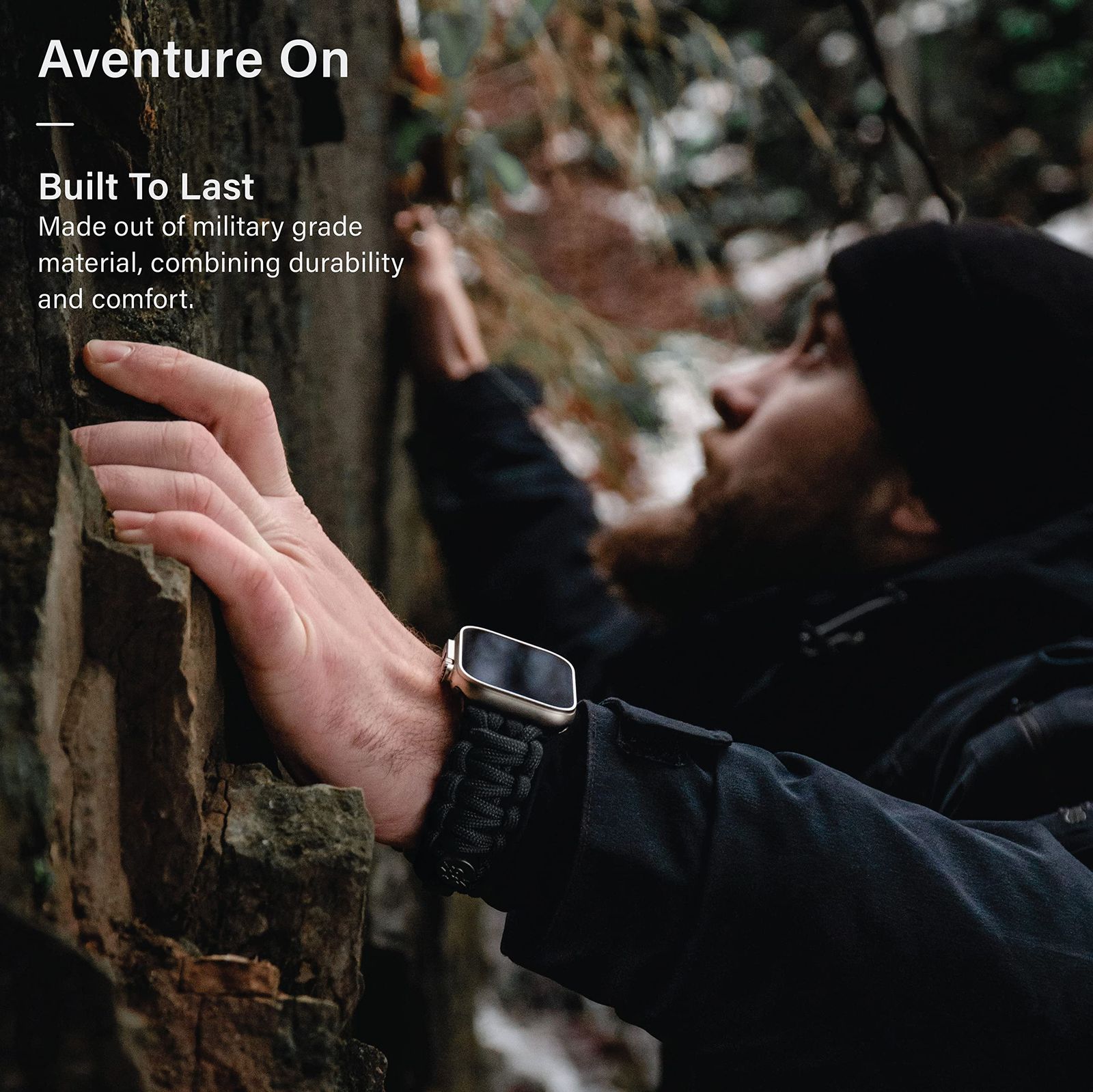 KORDIZ Survivor パラコードApple Watchバンド Apple Watch Series 8/7/6/5/4/3/2/1/SEu0026Ultra対応 - 42mm 44mm 45mm 49mm [ブラック] [M for 42/44/45mm] Survivor Apple KORDIZ 49mm パラ :