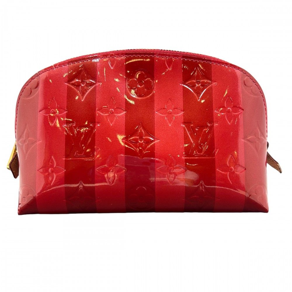 ルイヴィトンポシェットコスメティックコスメポーチ化粧ポーチ赤ヴェルニ