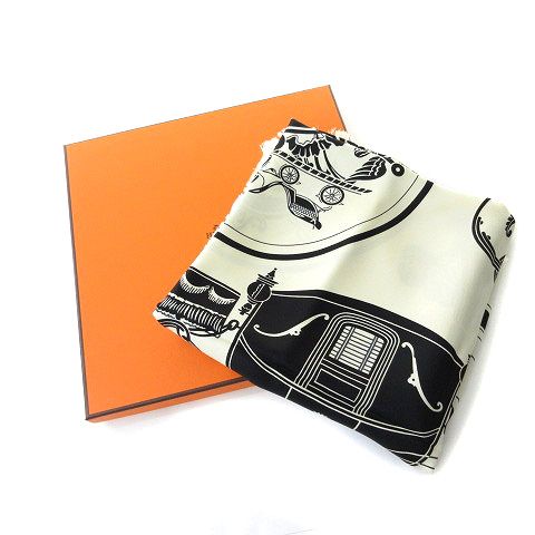 エルメス HERMES カレ80 スカーフ EX-LIBRIS フリンジ エクス