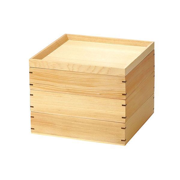 ヤマコー 用美 業務用 白木万能三段料理箱 仕切付 yamaco38500