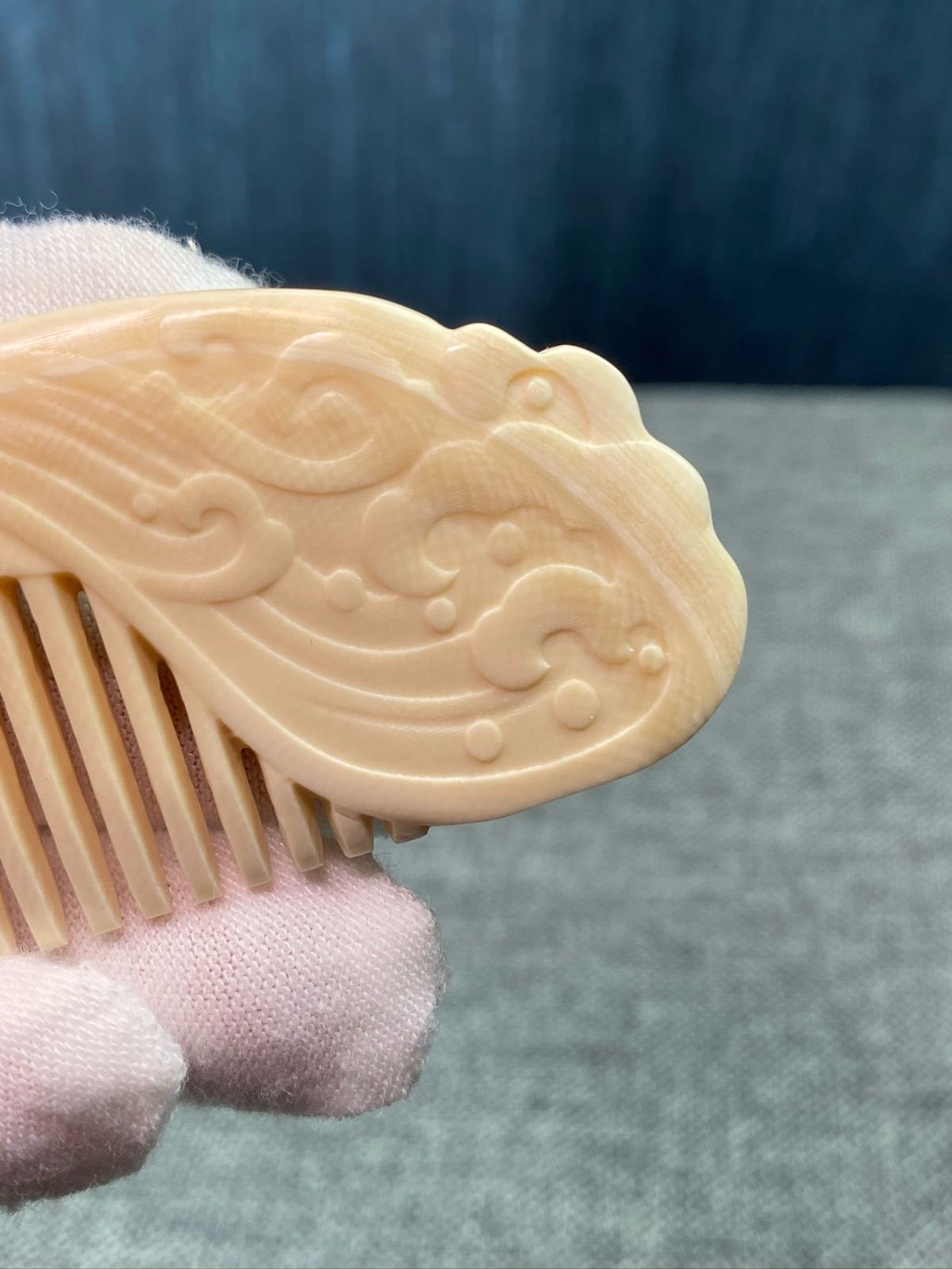 天然マンモス牙美しい手作り彫刻 一櫛百順 髪の櫛 ヘアブラシ・コーム