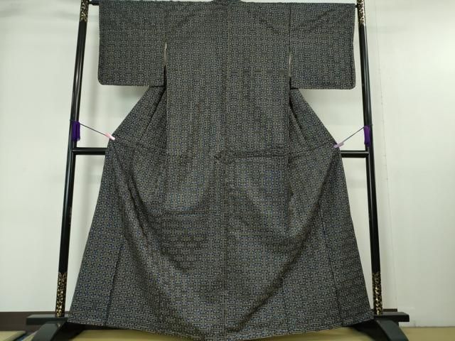 平和屋着物□希少 本場大島紬 龍郷絣 秋名バラ アンサンブル 羽織