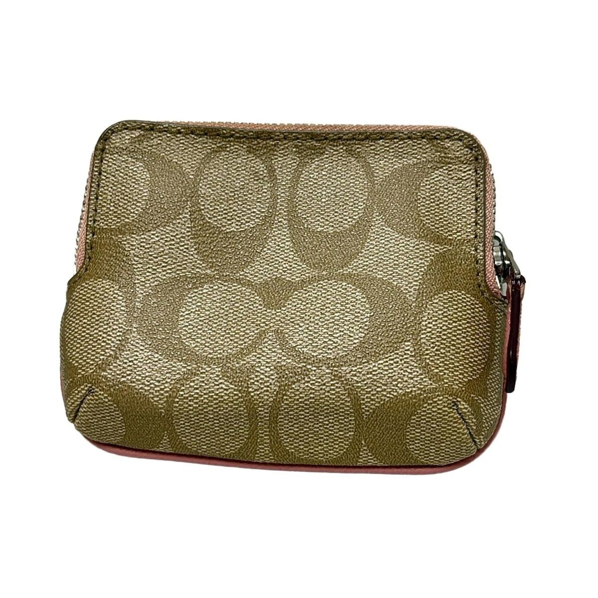 COACH コーチ コインケース シグネチャー柄 F63338 ベージュ