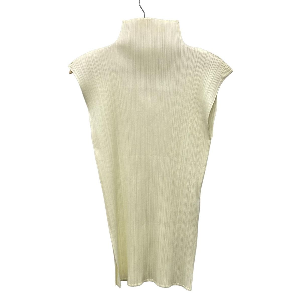 PLEATS PLEASE プリーツプリーズ チュニック サイズ4 XL レディース - アイボリー ハイネック|ノースリーブ|プリーツ