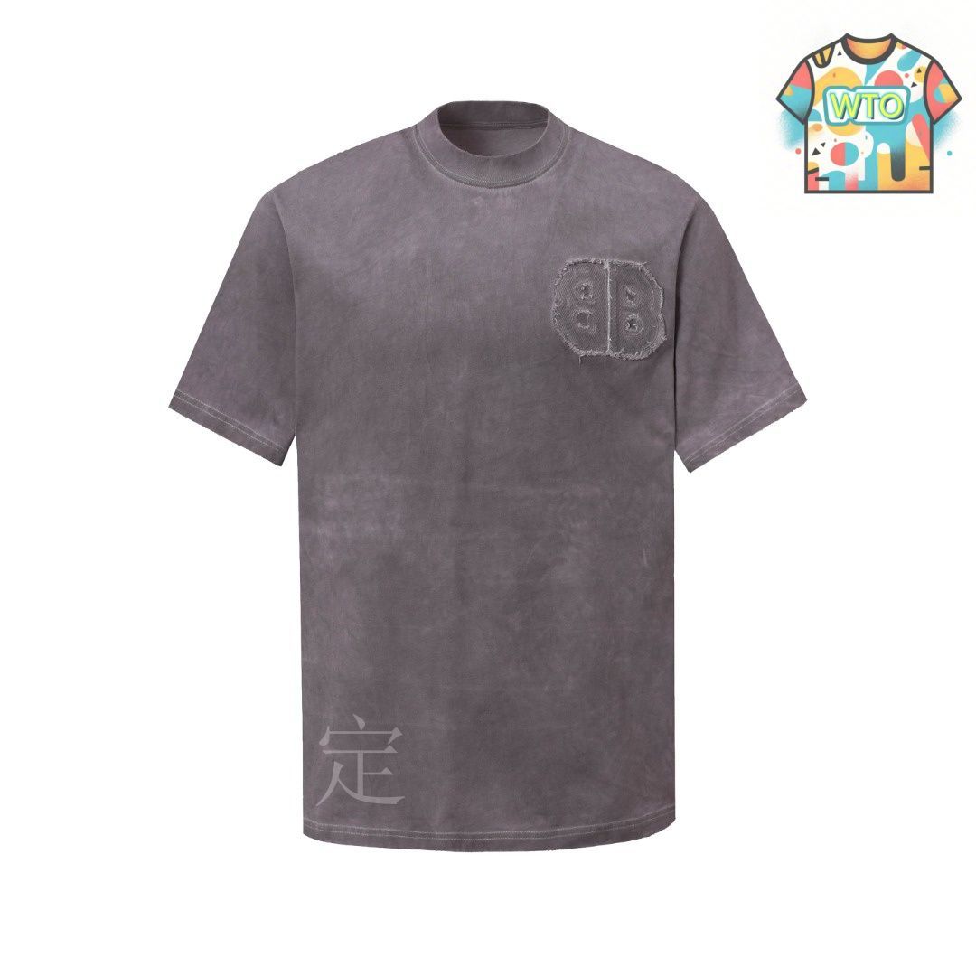 今日特価】BALENCIAGA Heavy Washed Denim Patch T シャツ-2
