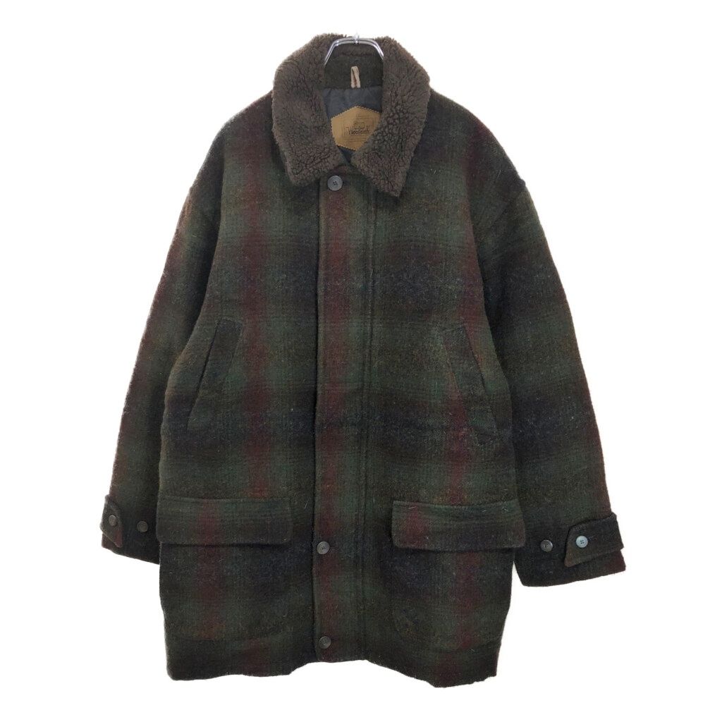WOOLRICH USA製 90年代 フーデッド メルトン オーバーコート M 90年代 USA製 WOOLRICH ウールリッチ 中綿 ウール ハーフコート