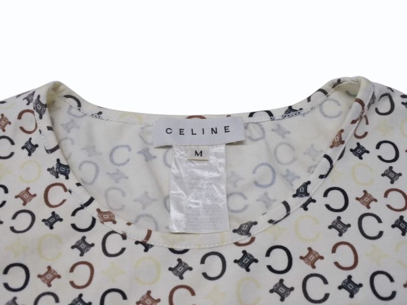 CELINE セリーヌ 総柄 半袖Tシャツ 2 0358 サイズM マカダム柄