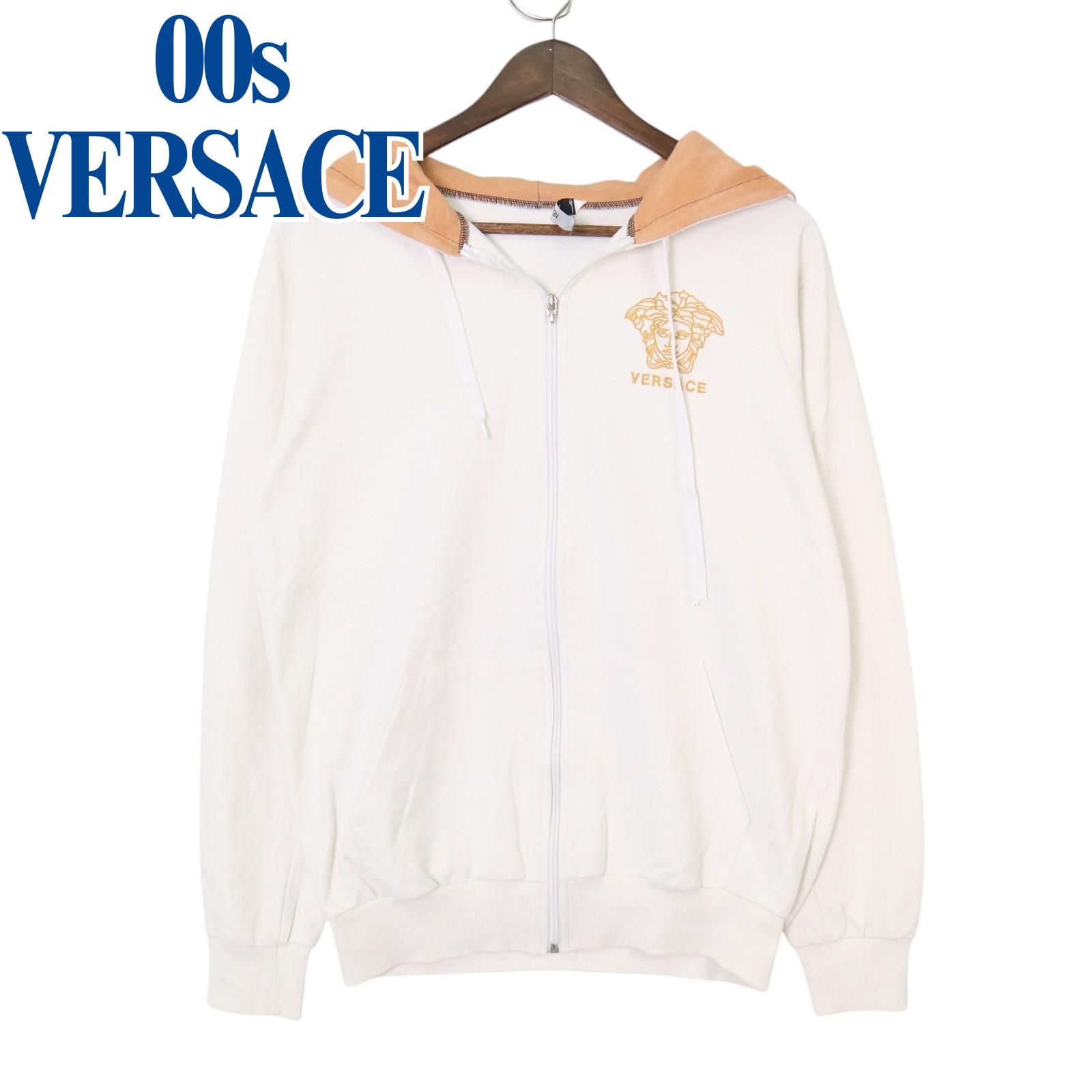 A.VERSACE メデューサ ロゴ セットアップ パーカー C57 VERSACE ヴェルサーチ メデューサ プリント パーカー ブラック