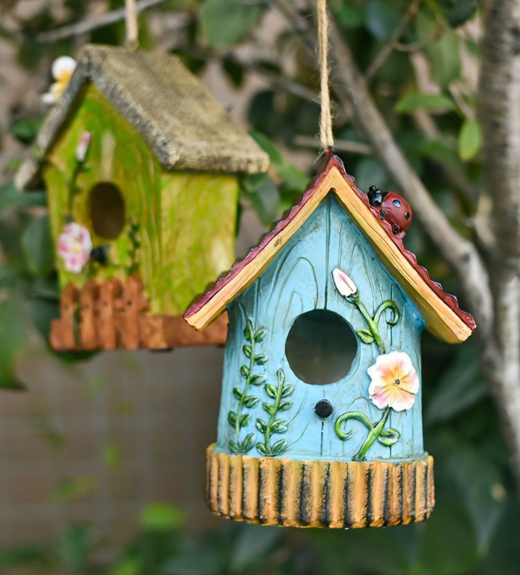 木製鳥の巣箱、鳥用巣箱 - 屋外用鳥小屋ボックス - 物足りない