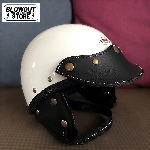 Blowout 本革 500-TX ショーティー ヘルメット レザーバイザー ビンテージ ジェット シールド BELL チョッパー ハーレー BUCO  3点留め SHORTY 革 皮 レザー MA 500TX - メルカリ