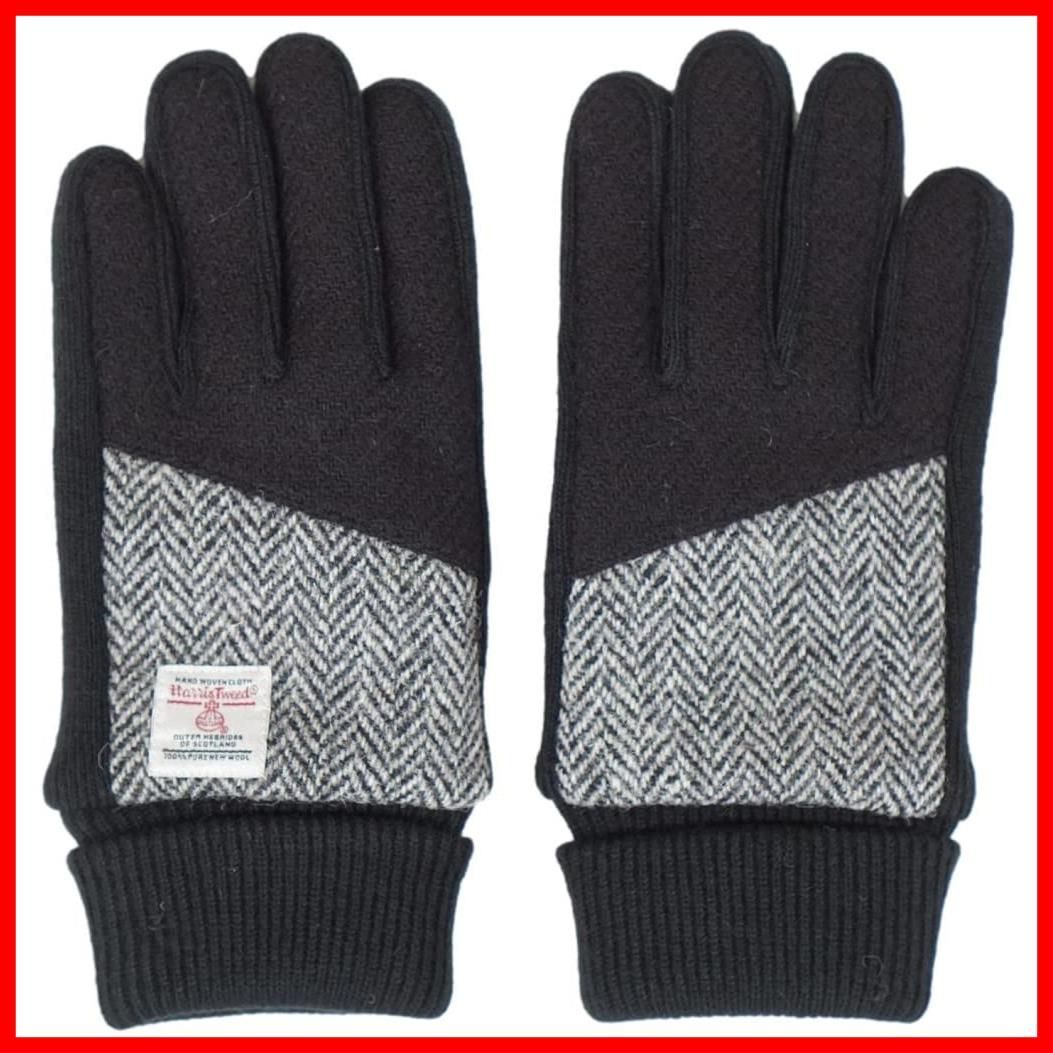 商品 ハリスツイード レザー スマホ対応 手袋 メンズ 裏起毛 シープ 24ｃｍ スリーピング ケース付き