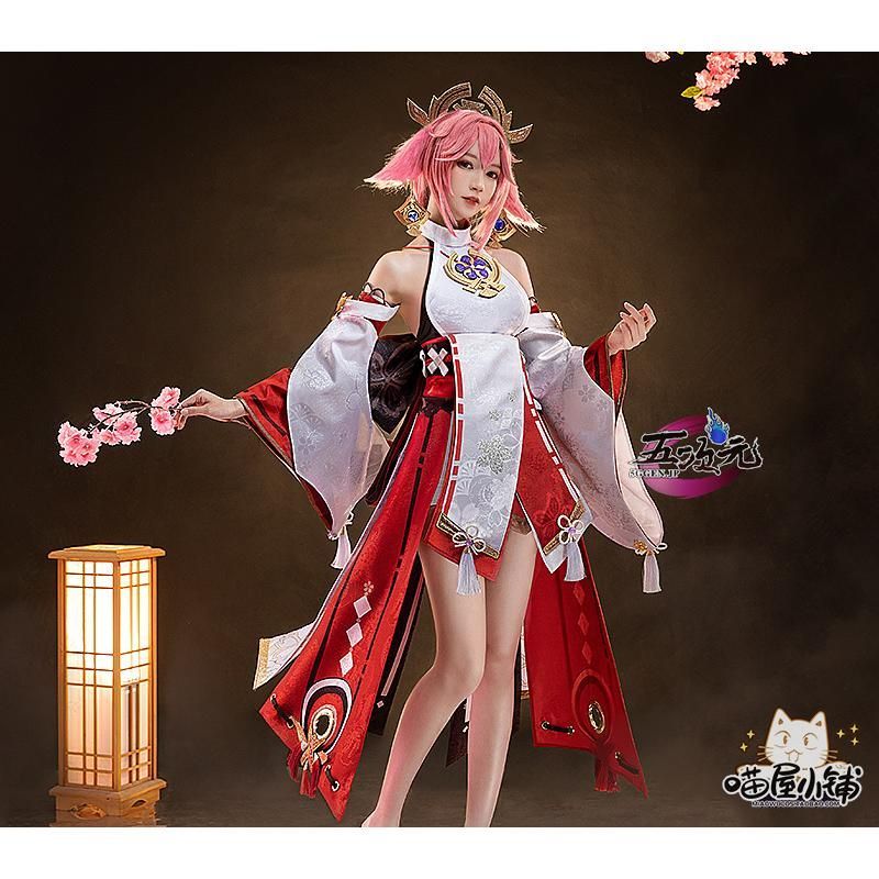 猫屋小舗 原神 コスプレ 八重神子 やえみこ 衣装 ※ウィッグ 靴 猫屋小舗 原神 コスプレ 八重神子 やえみこ 衣装 ※ウィッグ 靴