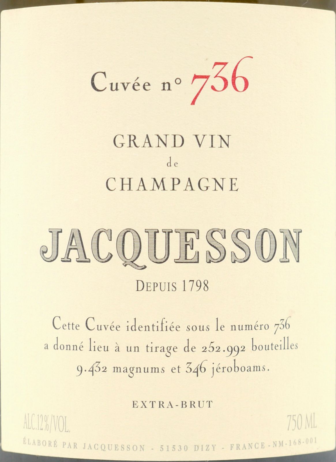 シャンパン ジャクソン キュヴェ No. 736 N.V. 750ml フランス