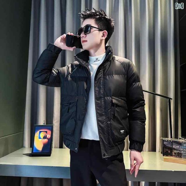 XL 春 コーデ メンズ 用 服 シンプル ファッション オシャレ 大人 かっこいい 大きいサイズ ストリート 紳士服 ダウン ジャケット ウィンター ジャケット スタンド コットン ジャケット KANDAIZUMI_COM