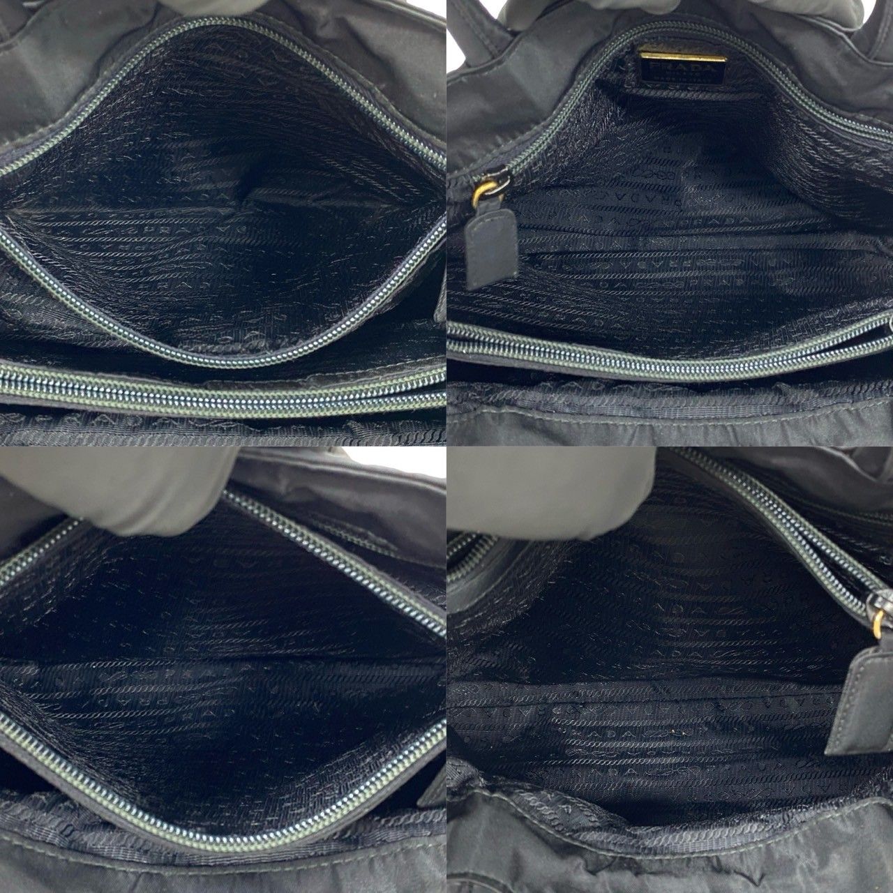 極 美品 希少品 PRADA プラダ 三角 ロゴ ゴールド 金具 ナイロン 