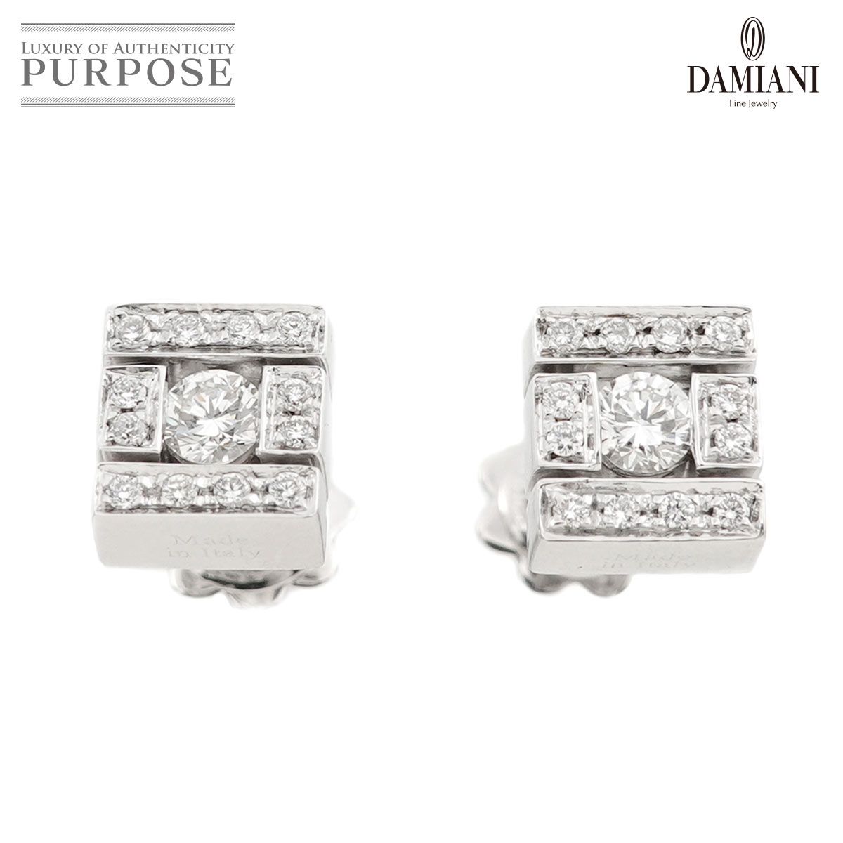 ダミアーニ DAMIANI ベルエポック ダイヤ ピアス K18 WG ホワイト  