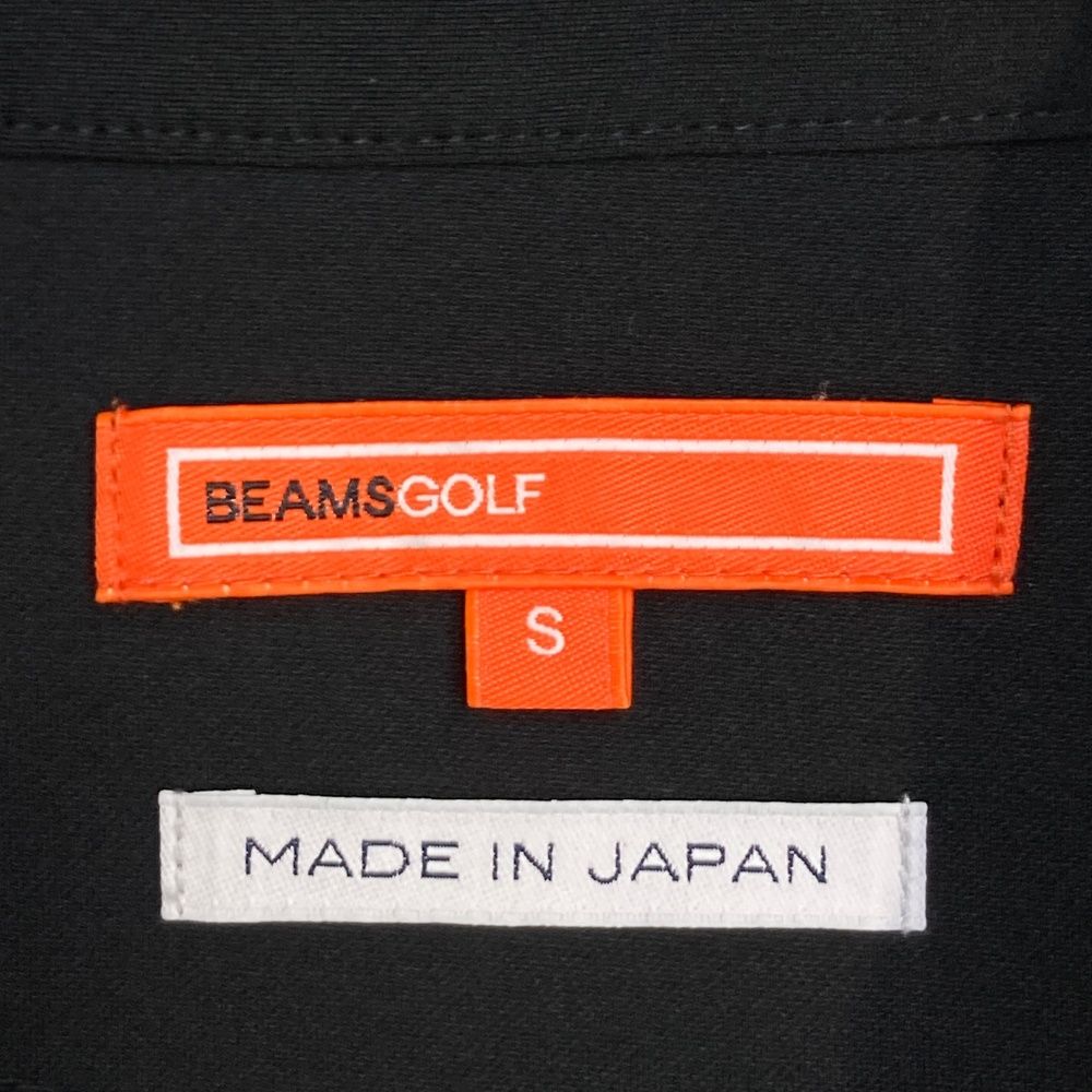 サイズ：S BEAMS GOLF ビームスゴルフ  半袖ポロシャツ  ブラック系 [240101474307] ゴルフウェア メンズ ストスト BEAMS GOLF ビームスゴルフ 半袖ポロシャツ ロゴ 刺繍 ブラック